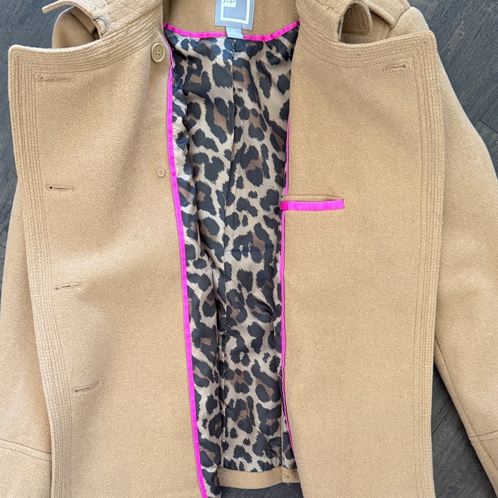 JCPenney Women's Camel Double-Breasted Peacoat - Picture 4 of 7